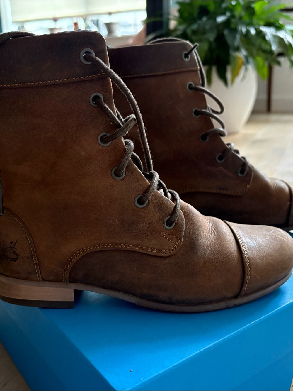 John Fluevog Women’s Brown Leather Lace-Up Ankle Boots